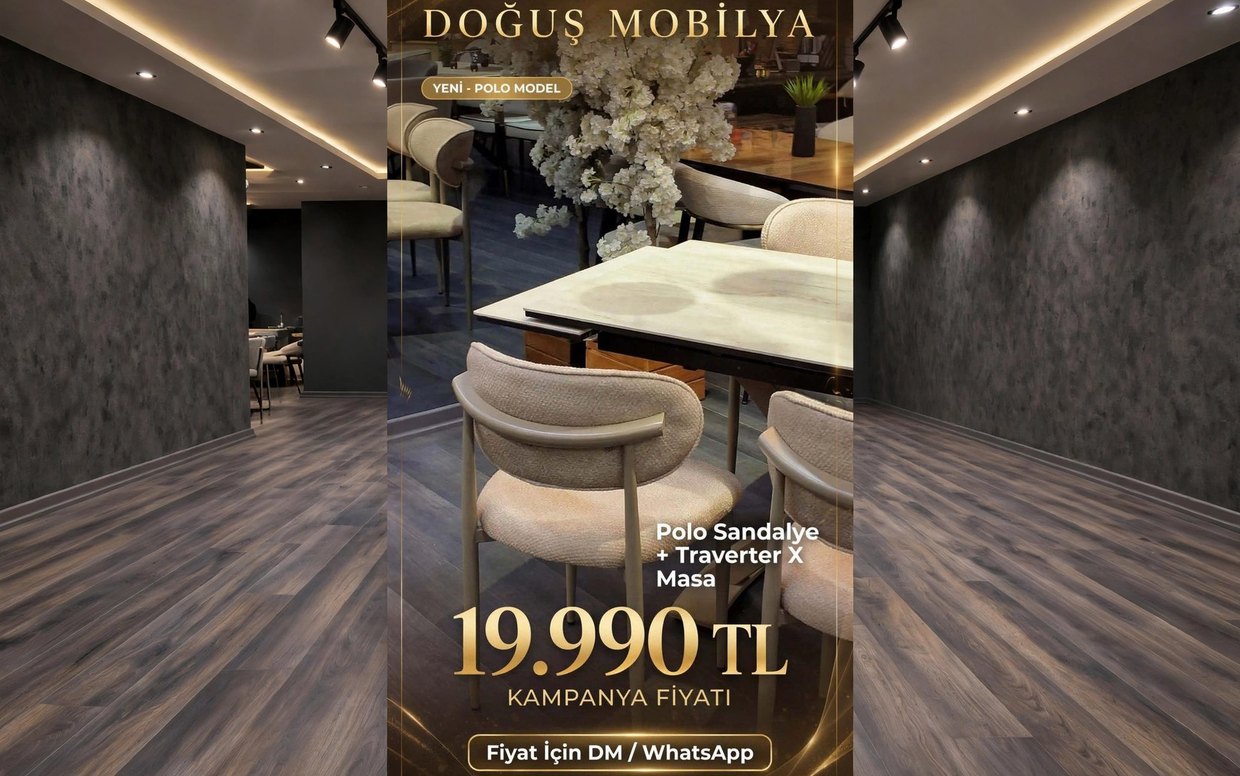 Porselen Açılır Masa ve Polo Sandalye Takımı
